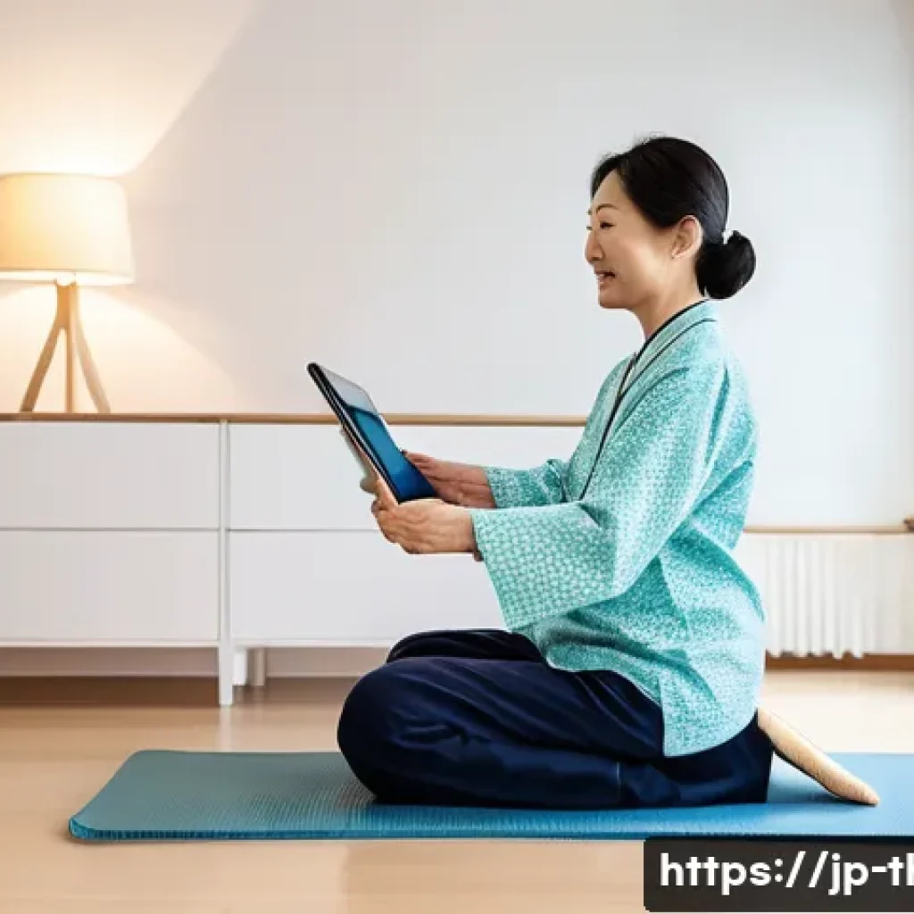 물리치료사의 실무 환경 변화 - **Community-Focused Home Rehabilitation with Digital Integration:**
    A warm and empathetic Japane...