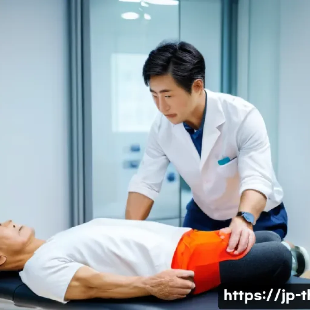 물리치료사의 운동처방 능력 향상 - A professional Japanese physical therapist conducting a detailed individual patient evaluation in a ...