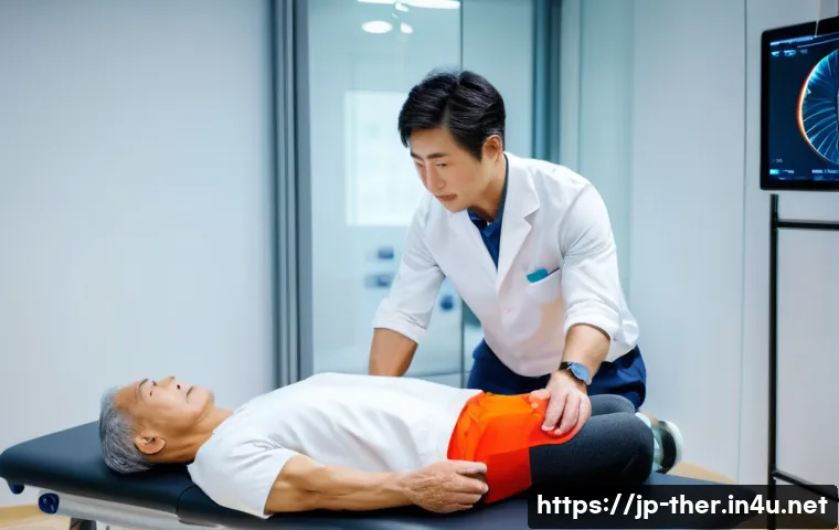 물리치료사의 운동처방 능력 향상 - A professional Japanese physical therapist conducting a detailed individual patient evaluation in a ...