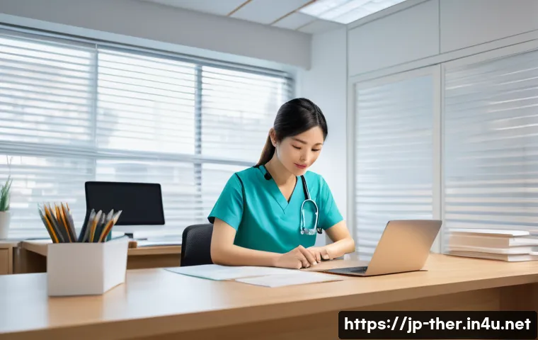 물리치료사의 자격증 갱신 비용 - A professional Japanese physical therapist in a modern clinic setting, dressed in clean, neat medica...