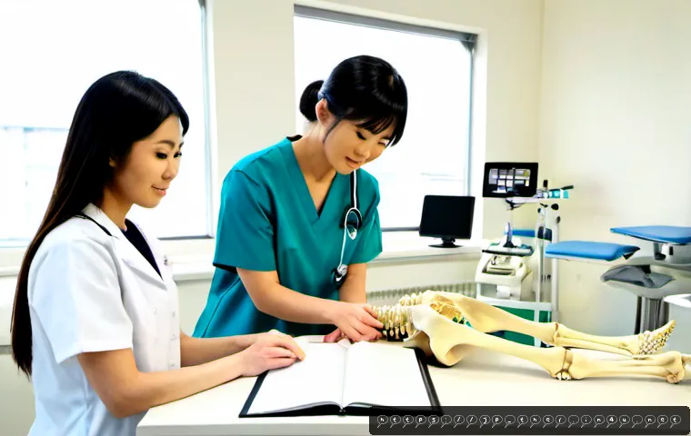 물리치료사의 해외 학위 취득 방법 - Photorealistic scene of a Japanese physical therapy student in a bright international university ana...